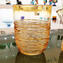 FilanteAmber-楕円形の花瓶-オリジナルのムラーノグラス