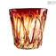 バスケット-赤い花瓶-オリジナルのムラーノグラス