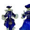 Couple Goldoni Venetian Figurines Deep blue - gold 24kt decoration