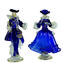 Couple Goldoni Venetian Figurines Deep blue - gold 24kt decoration