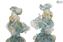 Couple Goldoni Venetian Figurines Light blue - gold 24kt decoration 