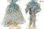 Couple Goldoni Venetian Figurines Light blue - gold 24kt decoration 