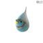 Moineau bleu clair - Animaux - Verre original de Murano OMG