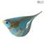 Moineau bleu clair - Animaux - Verre original de Murano OMG