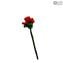 Fleur de rose - Rouge clair - Verre de Murano original OMG