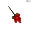 Fleur de rose - Rouge clair - Verre de Murano original OMG