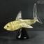 Requin d'or avec socle - Animaux - Verre de Murano original OMG