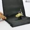 Requin d'or avec socle - Animaux - Verre de Murano original OMG
