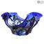 Centre de Table Sombrero Bleu - Style Sbruffy - Verre de Murano Original