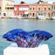 Blaues Sombrero-Herzstück - Sbruffy Style - Original Murano-Glas