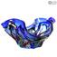 Centre de Table Sombrero Bleu - Style Sbruffy - Verre de Murano Original