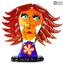 Cabeza de mujer roja - Arte pop - Cristal de Murano original