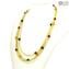 Moon Tears Gold - Necklace Venetian Beads - Original Murano Glass OMG