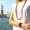 Rubí - Collar de Cuentas Venecianas - Cristal de Murano Original OMG