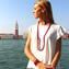 Rubí - Collar de Cuentas Venecianas - Cristal de Murano Original OMG