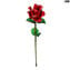 Fleur de rose - rouge - Verre de Murano original OMG