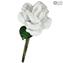 Fleur Rose - Blanc - Verre de Murano Original OMG