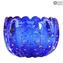 Fashion 60s Bowl Vase-Blue Venetian Glass Murano OMG®
