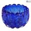 Jarrón con forma de cuenco de los años 60 - Azul de cristal veneciano de Murano OMG®