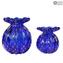 Fashion 60s Buddy Vase - Blaues venezianisches Glas Murano OMG®
