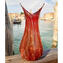 패션 60 년대 제비 꽃병-Red Venetian Glass Murano OMG®