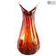 패션 60 년대 제비 꽃병-Red Venetian Glass Murano OMG®