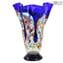 Re Sol - Blaue Blumen Vase Glas Murrine