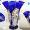 Re Sol - Vase Fleurs Bleues Murrine Verre