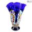 Re Sol - Blaue Blumen Vase Glas Murrine