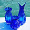 Jarrón pequeño Buddy de los años 60 Fashion - Azul Cristal veneciano Murano OMG®