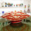 Sombrero de amapola - Centro de mesa soplado - Cristal de Murano original