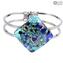 Armband Square Blue - Original Murano Glas