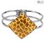 Armband Square Orange - Original Murano Glas