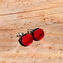 紅色鈕扣耳環-原裝Murano Glass OMG