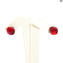 Brincos de botões vermelhos - Original Murano Glass OMG