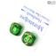 綠色鈕扣耳環-原裝Murano Glass OMG
