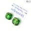 Boucles d'Oreilles Boutons Verts - Verre de Murano Original OMG