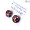 Boucles d'oreilles Boutons Millefiori - Verre de Murano Original OMG