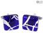 Abotoaduras - Deep Blue - Original Murano Glass OMG