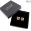 Boutons de manchette - Argent rouge - Verre de Murano original OMG