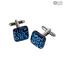 Cufflinks - Blue - Original Murano Glass OMG