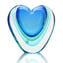 Vase Herz - Hellblau Sommerso - Original Murano Glas OMG