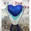 Vase Heart - Light Blue Sommerso - Original Murano Glass OMG 
