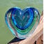 Vase Herz - Hellblau Sommerso - Original Murano Glas OMG