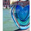 Vase Herz - Hellblau Sommerso - Original Murano Glas OMG