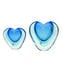 Vase Herz - Hellblau Sommerso - Original Murano Glas OMG