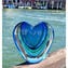 Vase Herz - Hellblau Sommerso - Original Murano Glas OMG