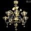 Venetian Chandelier Ferro - Ametyst Smoked - Original Murano Glass