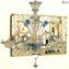 Venetian Chandelier Laguna - Crystal glass and Aquamare - Original Murano Glass