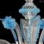 Venezianischer Kronleuchter Laguna - Kristallglas und Aquamare - Original Muranoglas